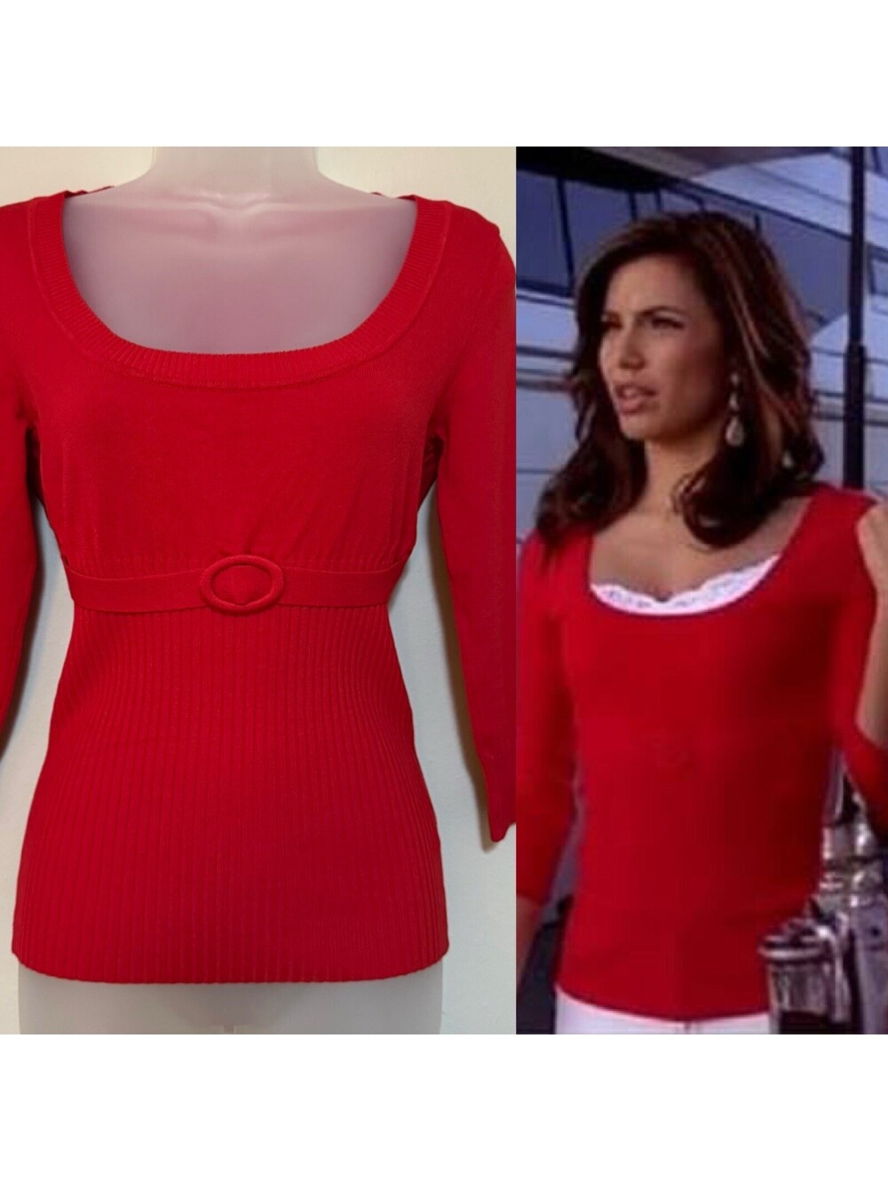 Vintage Cache Gabrielle Solis Desperate House Wives Red Sweater Size Small Silk